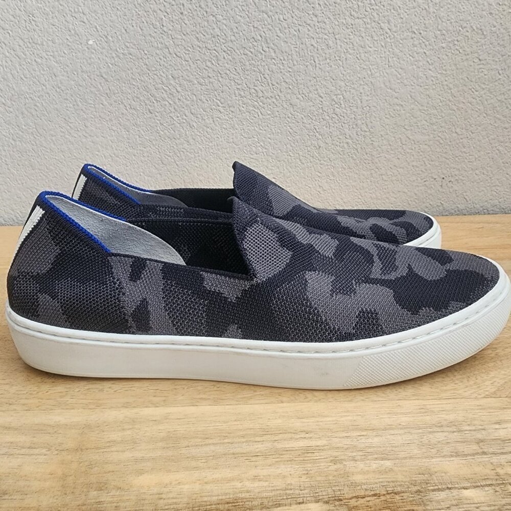 Rothy's The Original Slip On Sneaker Grey Camo Textile Comfort Shoes Women’s 8.5